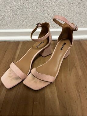 Abound Light Pink Sparkly Block Heel, Size 9